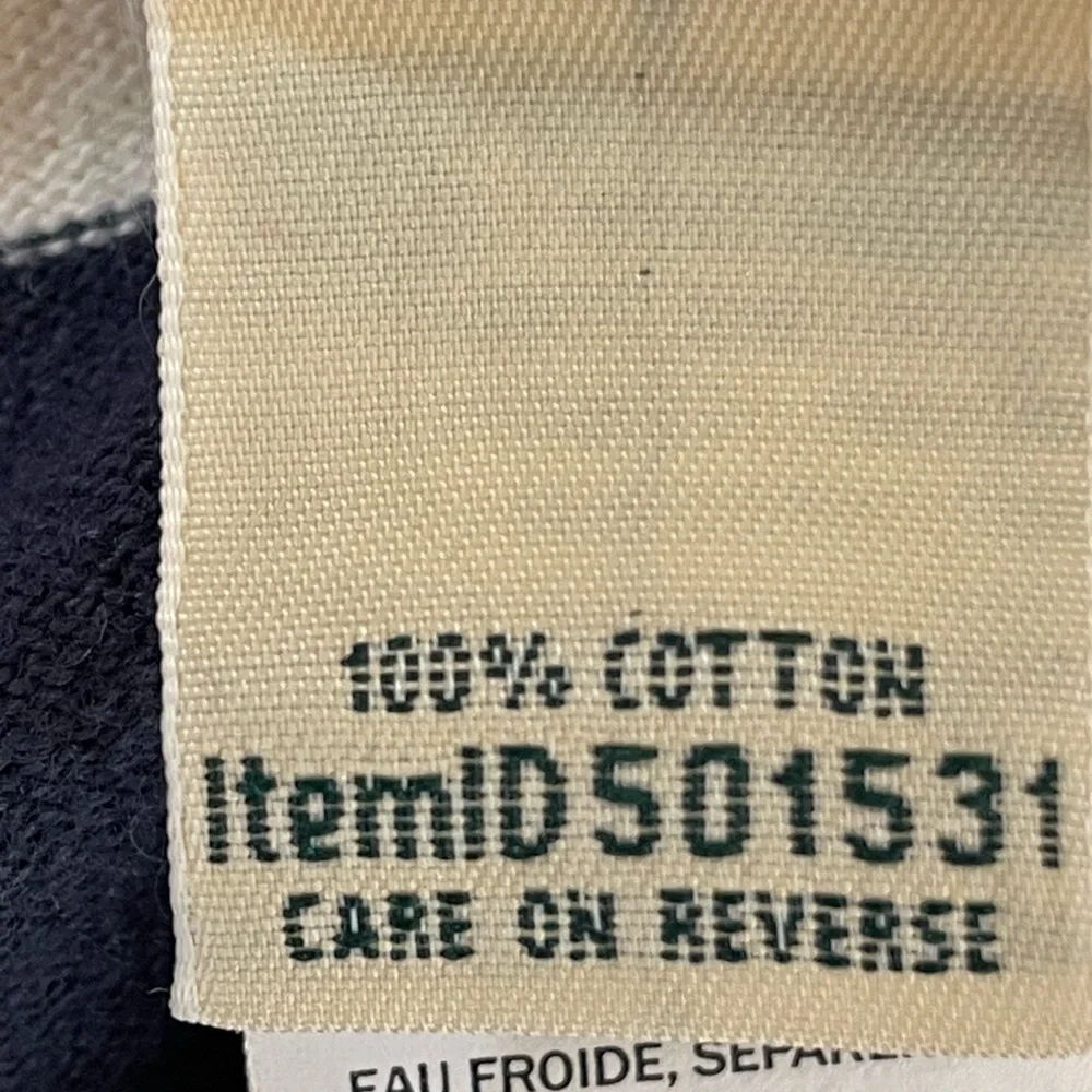 LL Bean Medium Boat Neck 3/4 Sleeve Dress Striped 100% Cotton Cream/Blue/Red - Picture 10 of 11